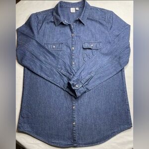 🤩woman’s button denim dress shirt size : large